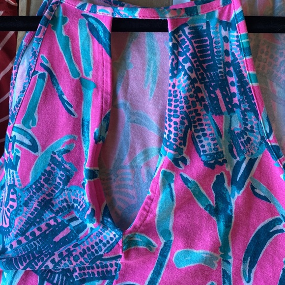 Lilly Pulitzer Sz L Elephant print Halter Cutout Shoulder Top - Picture 4 of 4